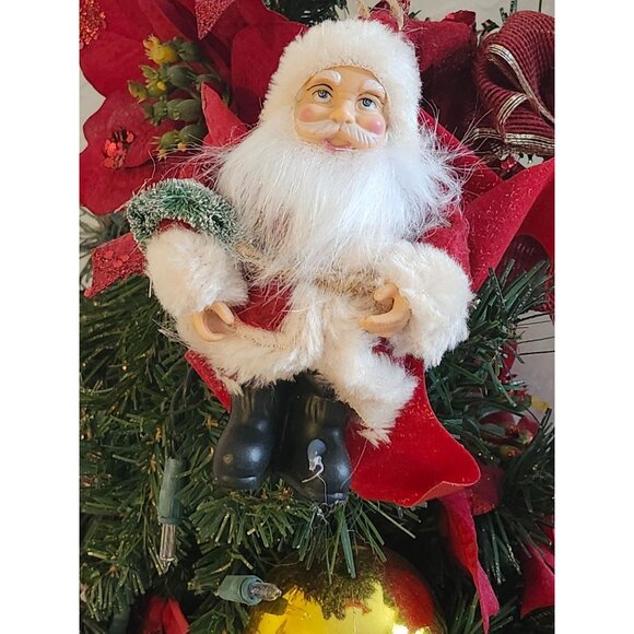 Old World Christmas Santa Claus Fur Coats Standing Ornament 5" Tall Plastic - Picture 10 of 11